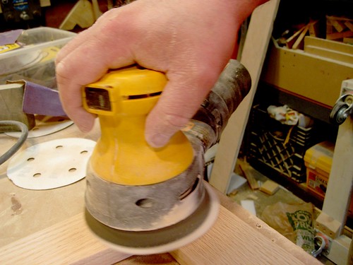 Sanding the joints flush