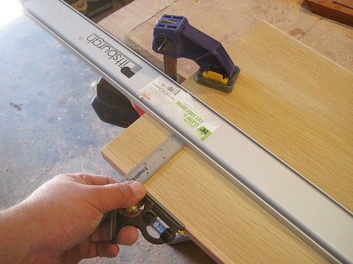 Trimming the shelf edges down to finished thickness