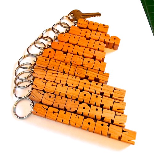 Cherry Wood Name Keychains