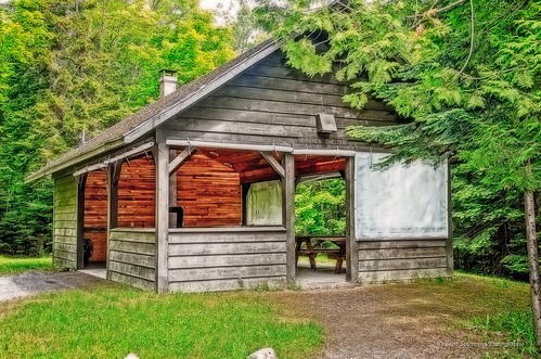 The Kitchen Outdoor Entertainment Building in HDR at Aroostook State Park, Presque Isle, Maine, USA 04769. Specially lit to show off <a href=