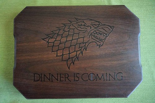 Hungry like a Direwolf. Dinner is Coming. Cutting Board.   #gameofthrones #starks #direwolf #woodburning #<a href=