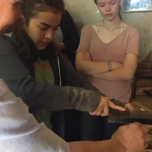 Helen operates a tenon saw during a <a href=