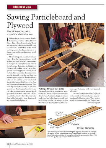 Sawing Particleboard and Plywood