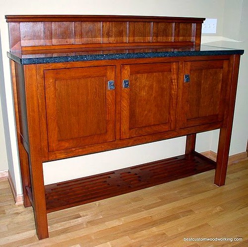 Custom Cherry Sideboard with Granite Top.