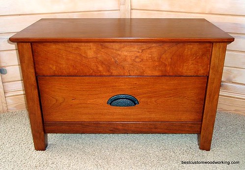 Cherry Single Drawer Bench.