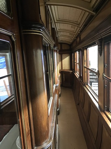 West Somerset Railway, Gauge Museum at Bishops Lydeard Station. GWR sleeping car no. 9038, corridor.