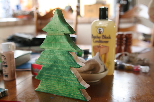 Christmas Projects: Nature Table Trees in Progress