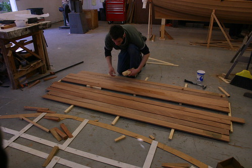 Haven 12 1/2 - laying out floorboards - Adam Wisnieski