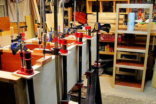 Face Frame Glue-Up, Completed Unit in Background