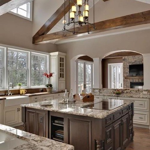 Atlanta Living! #kitchen #granite #woodbeams #<a href=