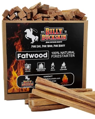 Billy Buckskin Co. Fatwood Fire Starter Sticks | Easy & Safe Fire Starter 