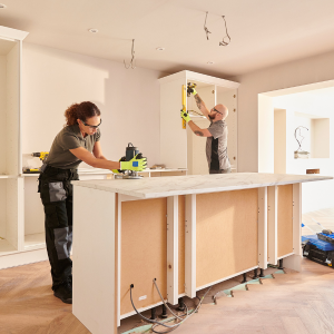 Trim cabinet install